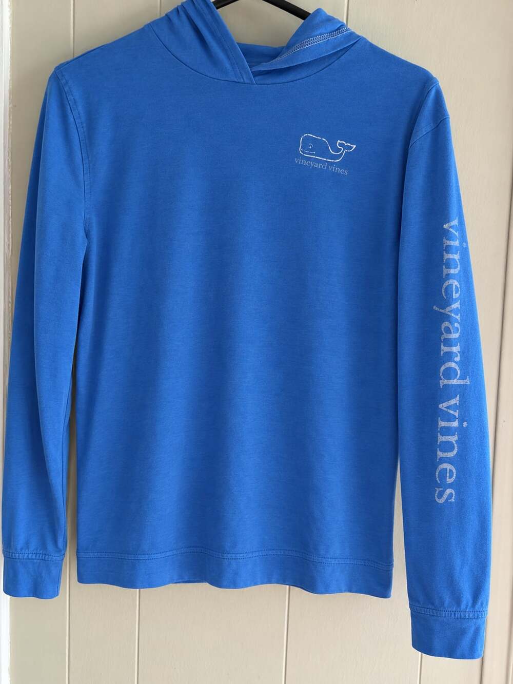 Vineyard Vines Long Sleeve Whale Graphic Hoodie Blue Youth Size L (14)